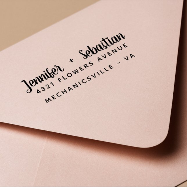 Carimbo Auto Entintado Casamento com script de Caligrafia Escrita em Mão  (Criador carregado)