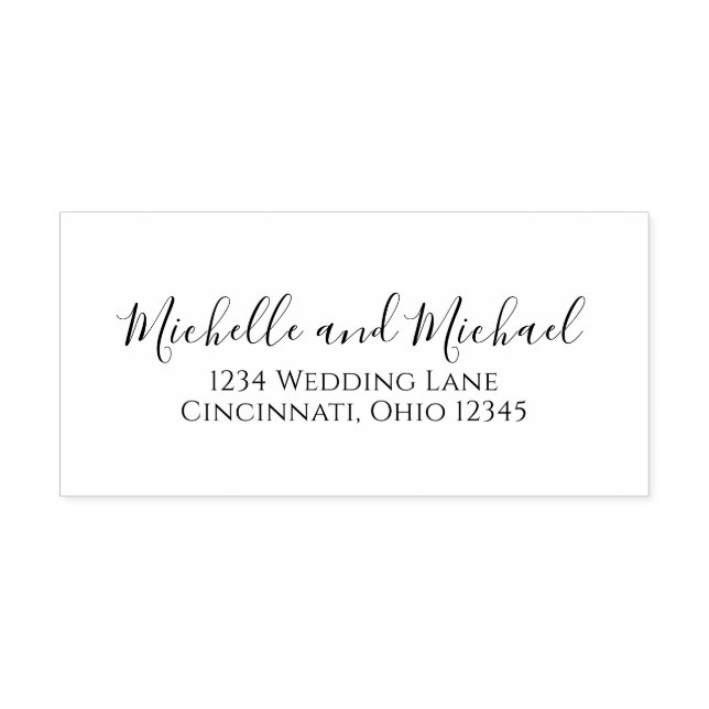 Carimbo Auto Entintado Casamento de Endereço de Retorno Simples do Elegan (Design)