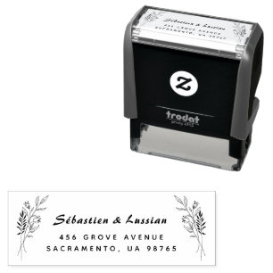 Carimbo Auto Entintado casamento de flor simples