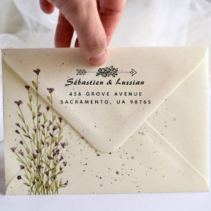 Carimbo Auto Entintado casamento de flores simples