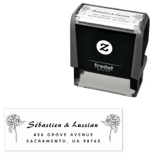 Carimbo Auto Entintado casamento de flores simples