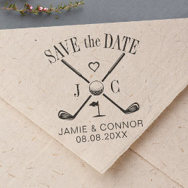 Carimbo Auto Entintado Casamento de Golf Let's Par-Tee Salve a Data