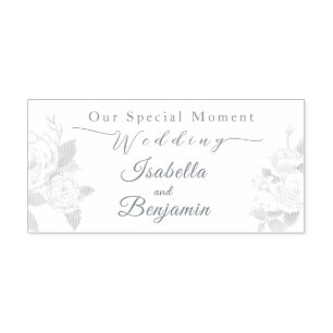 Carimbo Auto Entintado Casamento de Rosa Chic Elegante