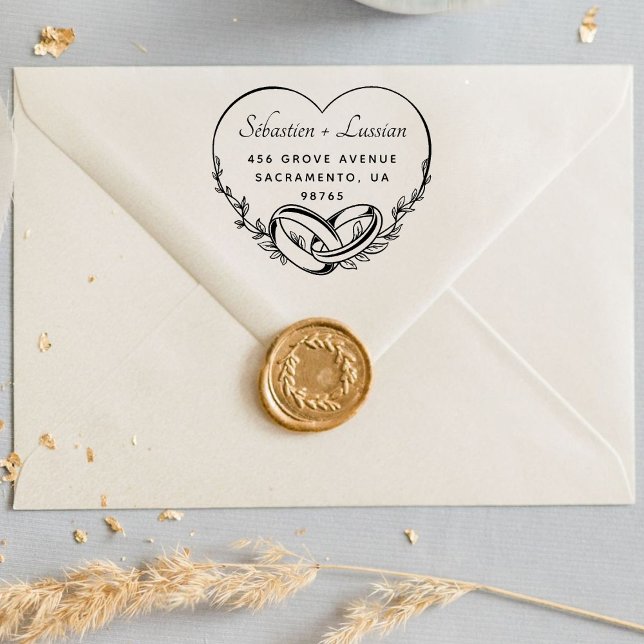 Carimbo Auto Entintado Casamento de Script Moderno (Criador carregado)