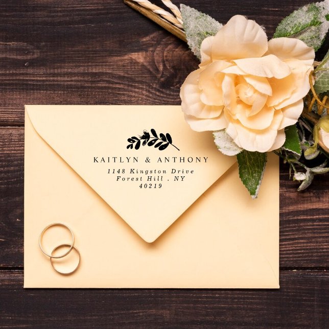 Carimbo Auto Entintado Casamento Elegante Eucalyptus (Criador carregado)