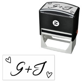Carimbo Auto Entintado Casamento Minimalista de Casais Monogramas