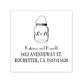 Carimbo Auto Entintado Casamento Rustic Mason Jar Barn