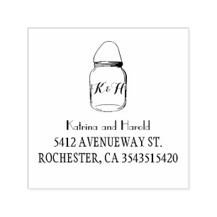 Carimbo Auto Entintado Casamento Rustic Mason Jar Barn