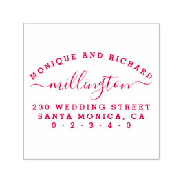 Carimbo Auto Entintado Casamento Simples | Script Family Name Return Addr