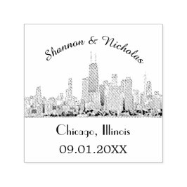 Carimbo Auto Entintado Casamento Skyline Personalizado em Chicago
