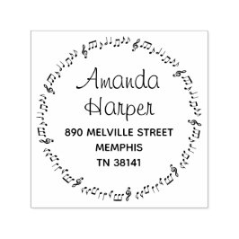 Carimbo Auto Entintado Cativante Endereço de Retorno Redondo Inspirado na