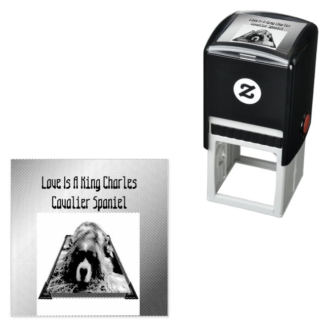 Carimbo Auto Entintado Cavalier Spaniel Popout Art, autocunha (In Situ)