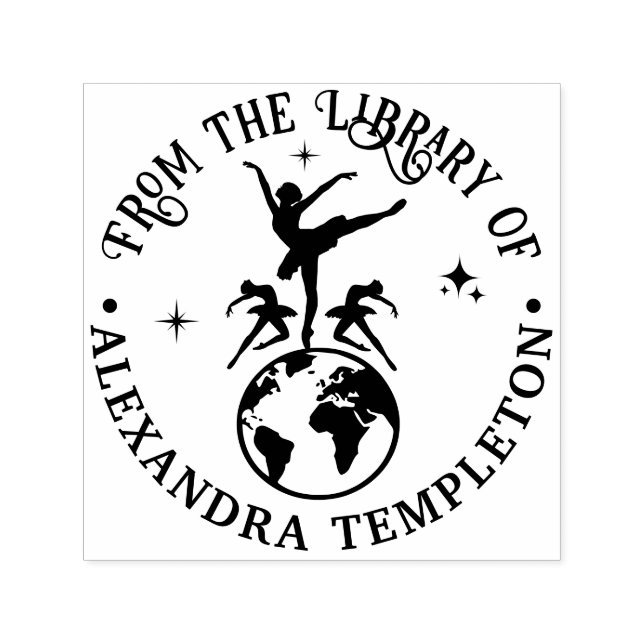 Carimbo Auto Entintado Celestial Ballerinas Dançando no Mundo #2 (Design)