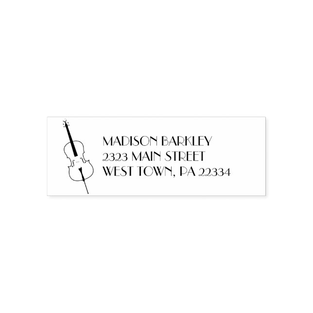 Carimbo Auto Entintado Cello Musical Music Teacher String Orchestra (Design)