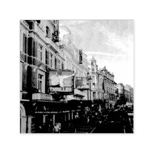 Carimbo Auto Entintado Centro Urbano Vintage Cityscape