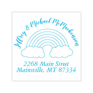 Carimbo Auto Entintado Chá de fraldas arco-íris