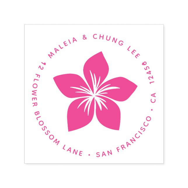 Carimbo Auto Entintado Cherry Blossom Flower Oriental Plumeria Hawaii (Design)