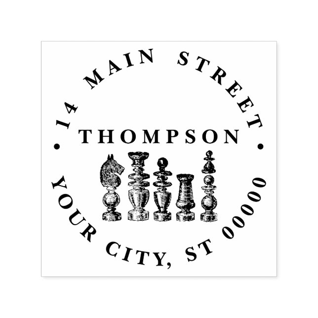 Carimbo Auto Entintado Chess Pieds Vintage Art (Design)