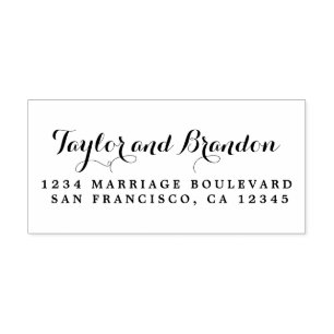 Carimbo Auto Entintado Chic Calliographic Name Endereço de Devolução de C