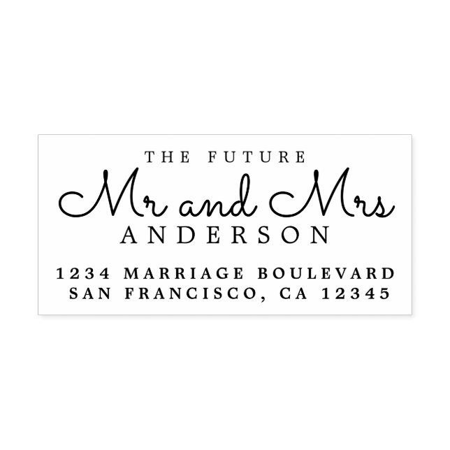 Carimbo Auto Entintado Chic Script Future Sr. Dr. Wedding Return Endereço (Design)