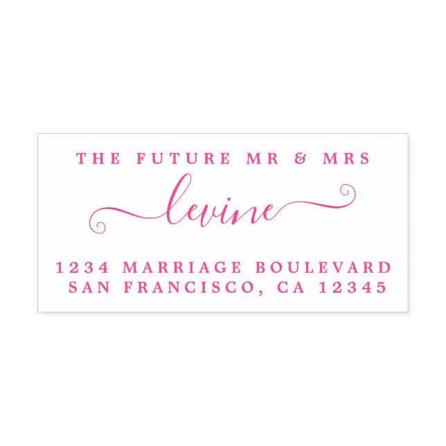 Carimbo Auto Entintado Chic Script Future Sr. Dr. Wedding Return Endereço (Design)