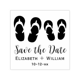 Carimbo Auto Entintado Chinelos de Casal para Casamento Save the Date