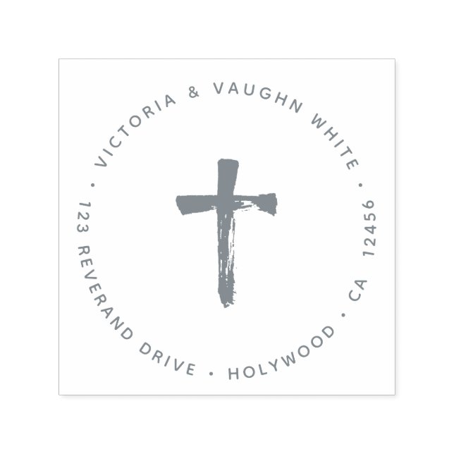 Carimbo Auto Entintado Christian Cross Return Endereço Religião Jesus (Design)