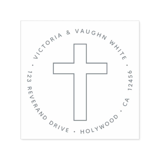 Carimbo Auto Entintado Christian Cross Return Endereço Religião Jesus (Design)