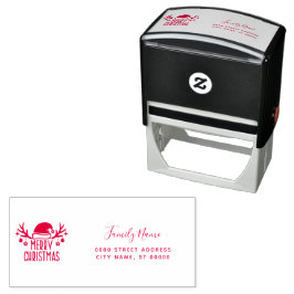 Carimbo Auto Entintado Christmas Address Self-inking Stamp