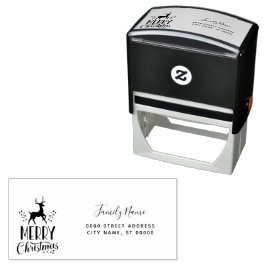 Carimbo Auto Entintado Christmas Return Address Self-inking Stamp