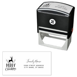 Carimbo Auto Entintado Christmas Return Address Self-inking Stamp