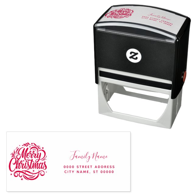 Carimbo Auto Entintado Christmas Return Address Self-inking Stamp (In Situ)