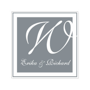 Carimbo Auto Entintado Cinza monograma