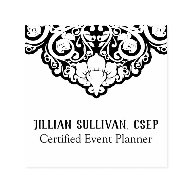 Carimbo Auto Entintado Cinzas De Abstrato Chic Em Cabeças Pretas (Design)