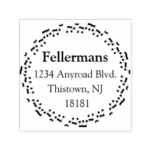 Carimbo Auto Entintado Círculo de Notas de Música