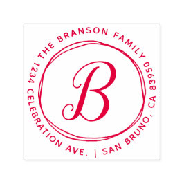 Carimbo Auto Entintado Círculos desenhados à mão Personalizados Endereço 