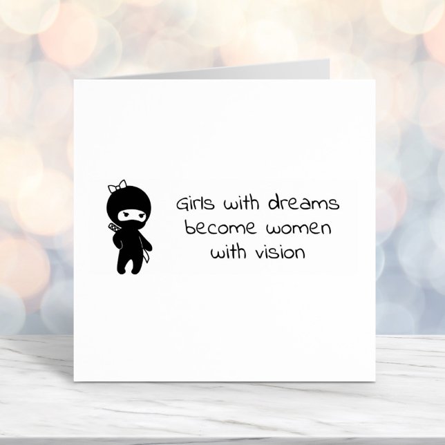 Carimbo Auto Entintado Citação da Menina Ninja Tiny (Criador carregado)