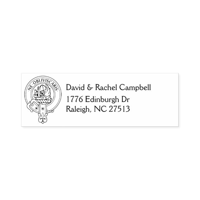 Carimbo Auto Entintado Clan Campbell Crest & Address Self-Inking Stamp (Design)