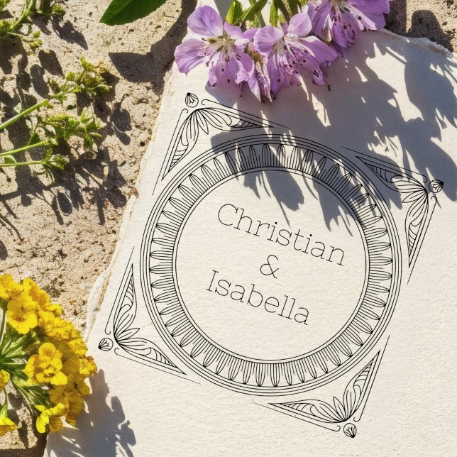 Carimbo Auto Entintado Classic Couple's Names Self-Inking Stamp (Criador carregado)