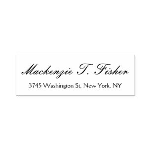 Carimbo Auto Entintado Clássica Caligrafia Elegante Simples Branco