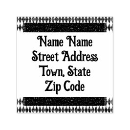 Carimbo Auto Entintado Clássico Black White Harlequin Diamond Argyle