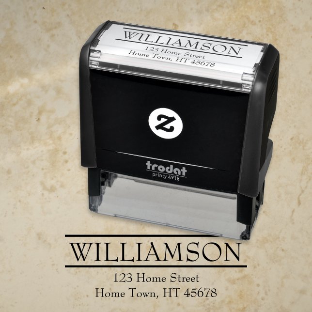Carimbo Auto Entintado Clássico Endereço de Devolução Elegante Moderno (Classic Elegant Modern Return Address Self-inking Stamp)