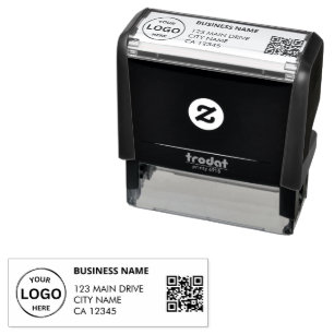Carimbo Auto Entintado Código QR comercial Endereço de devolução Logotipo