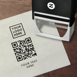 Carimbo Auto Entintado Código QR Logotipo comercial Moderno