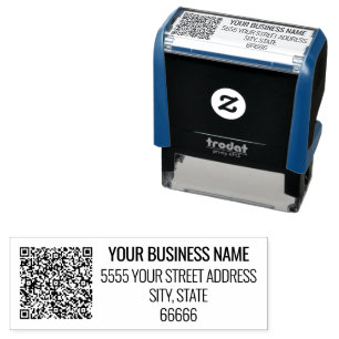 Carimbo Auto Entintado Código QR Nome comercial Endereço Autocolante Cari