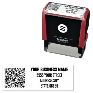 Carimbo Auto Entintado Código QR Personalizado Nome Endereço Autocolante