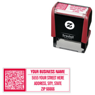 Carimbo Auto Entintado Código QR Personalizado Seu Nome Endereço Autocola