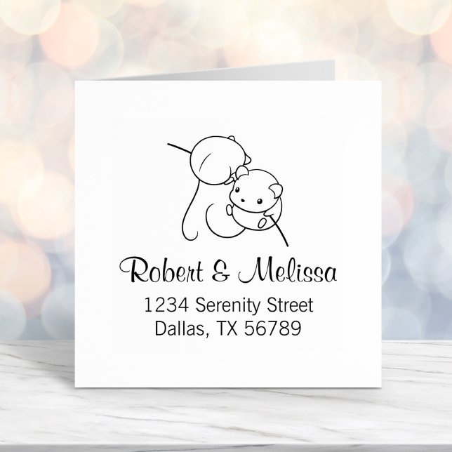 Carimbo Auto Entintado Colheita do mouse, par do endereço do Casal do rat (Criador carregado)