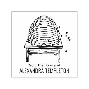 Carimbo Auto Entintado Colmeia Rústica, Abelhas Voadoras #2 Nome do Livro