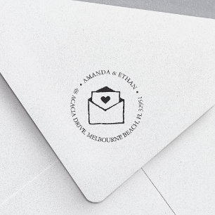 Carimbo Auto Entintado Com Amor   Endereço de devolução